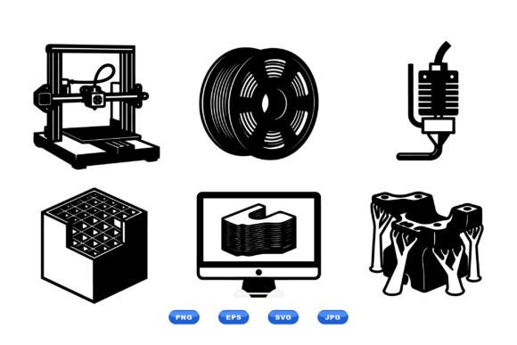 3D Printing Icon SVG Pack: A Design Resource for Additive Manufacturing