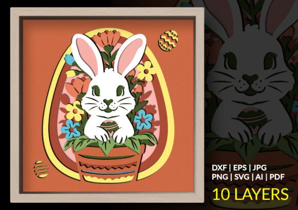 A Fresh Take on Spring Decor: The Easter Bunny Flower Pot Shadow Box