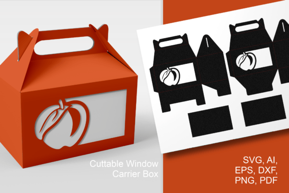 Apple with Leaf Wide Window - Gable Box: A Charming Template for Year-Round Gifting