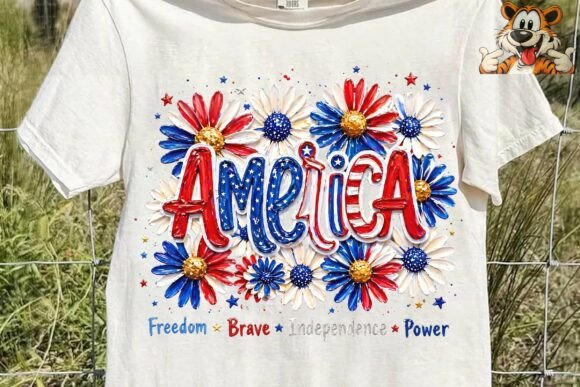 Crafting Impactful Patriotism with America Patriotic Floral 3D PNG Clipart