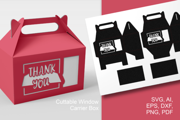 Curly Thank You 2 β Gable Favor Box SVG for Thoughtful Gifting and Professional Presentation