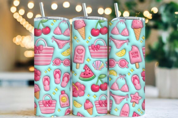 Design Your Summer Drinkware with a 3D Pink Pastel Wrap