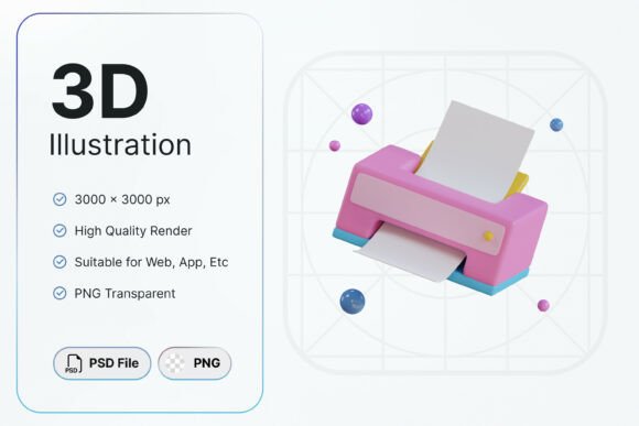 Elevating Digital Communication with Modern 3D Printer Icons