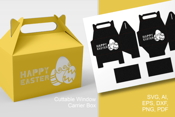 Happy Easter Gable Favor Box Template