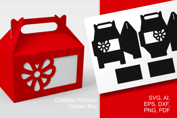 Heart-shaped Flower Gable Box Template for Romantic Gifts