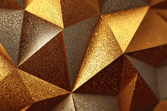 Luxury Gold 3D Geometric Polygonal Backgrounds in Design