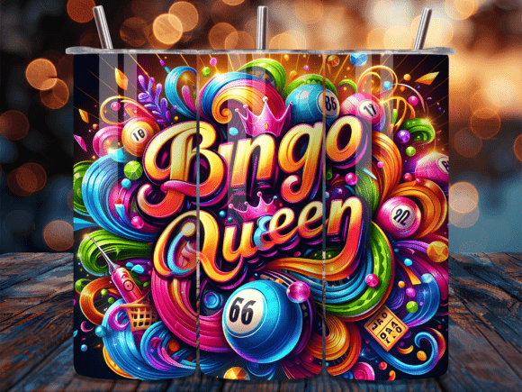 Meet Your Next Favorite Tumbler Design: The Colorful Retro 3D Bingo Queen