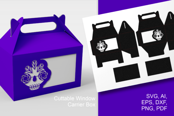 Modern Sugar Skull Gable Box: A Creative Favor Box Template