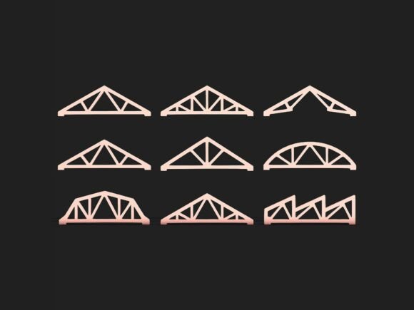 Professional Roof Truss Bundle for Technical and Creative Projects