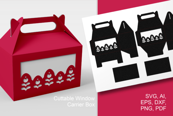 Scandi Flower X5 Wide Window Gable Box Template