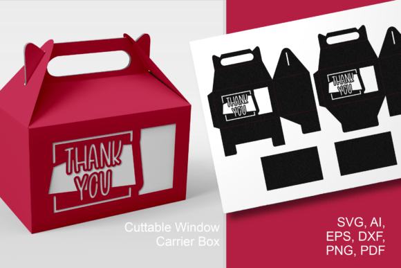 Smooth Tall Thank You 2 Gable Favor Box Template