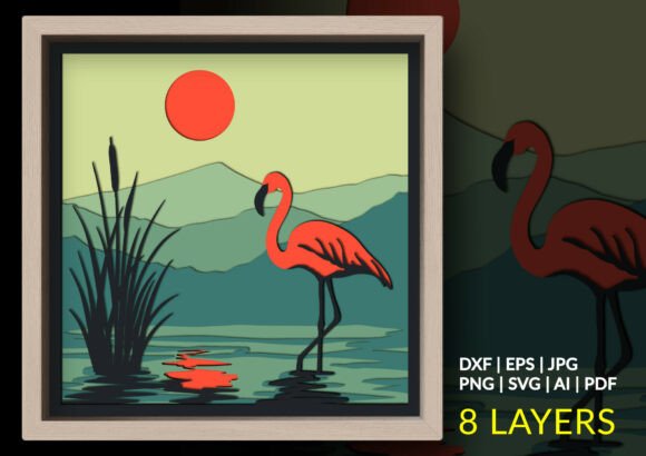 Transform Your Crafting with a Flamingo Sunset Shadow Box SVG