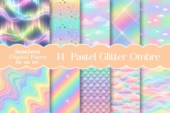 Transforming Everyday Objects with Seamless Pastel Glitter Ombre Patterns