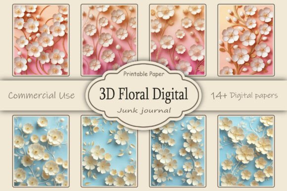 Unleashing Creativity with 3D Floral Digital Junk Journal Papers